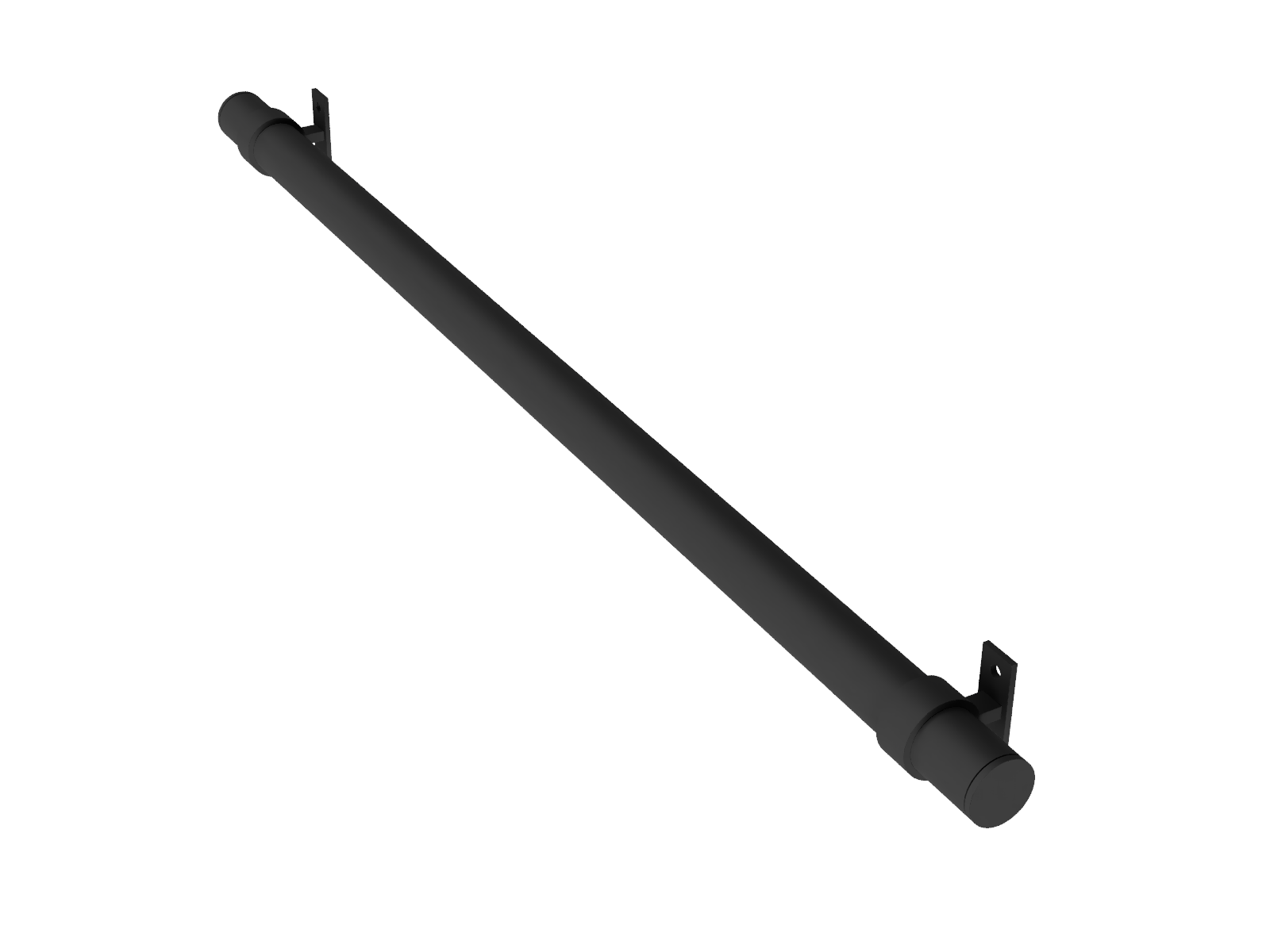 Steigerbuis trapleuning met 2 dragers zwart uit buis 42,4 mm